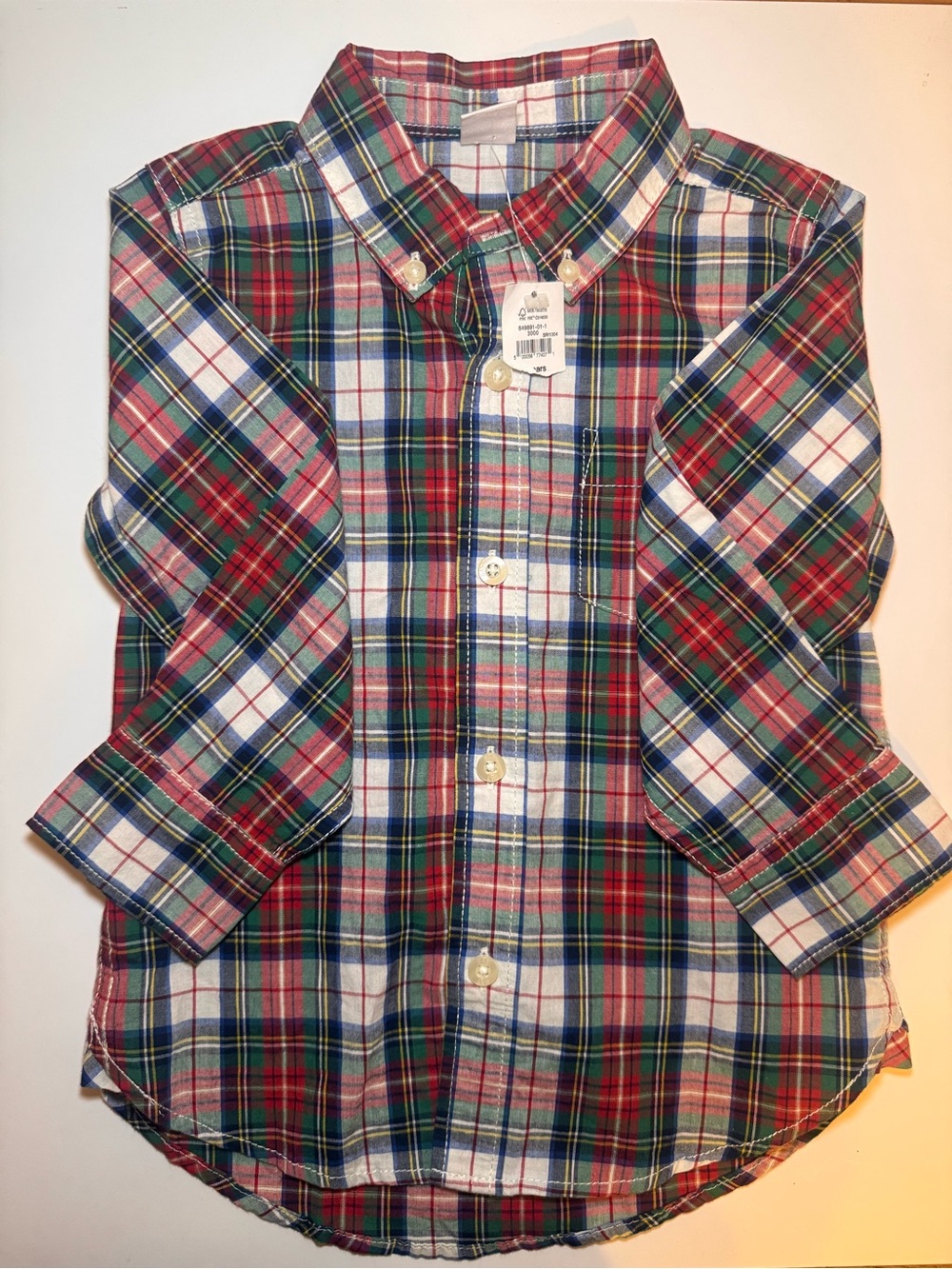 NWT Baby Gap Toddler Plaid Button Down Shirt Size 3T